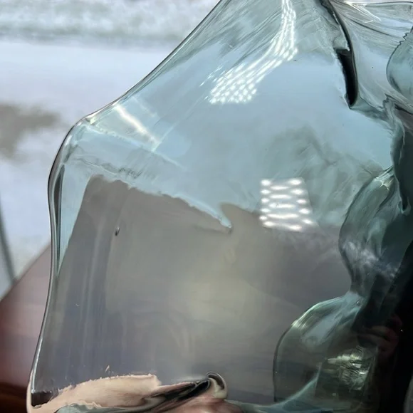 Vintage Blenko smokey grey art glass ruffle bowl - Picture 7 of 10